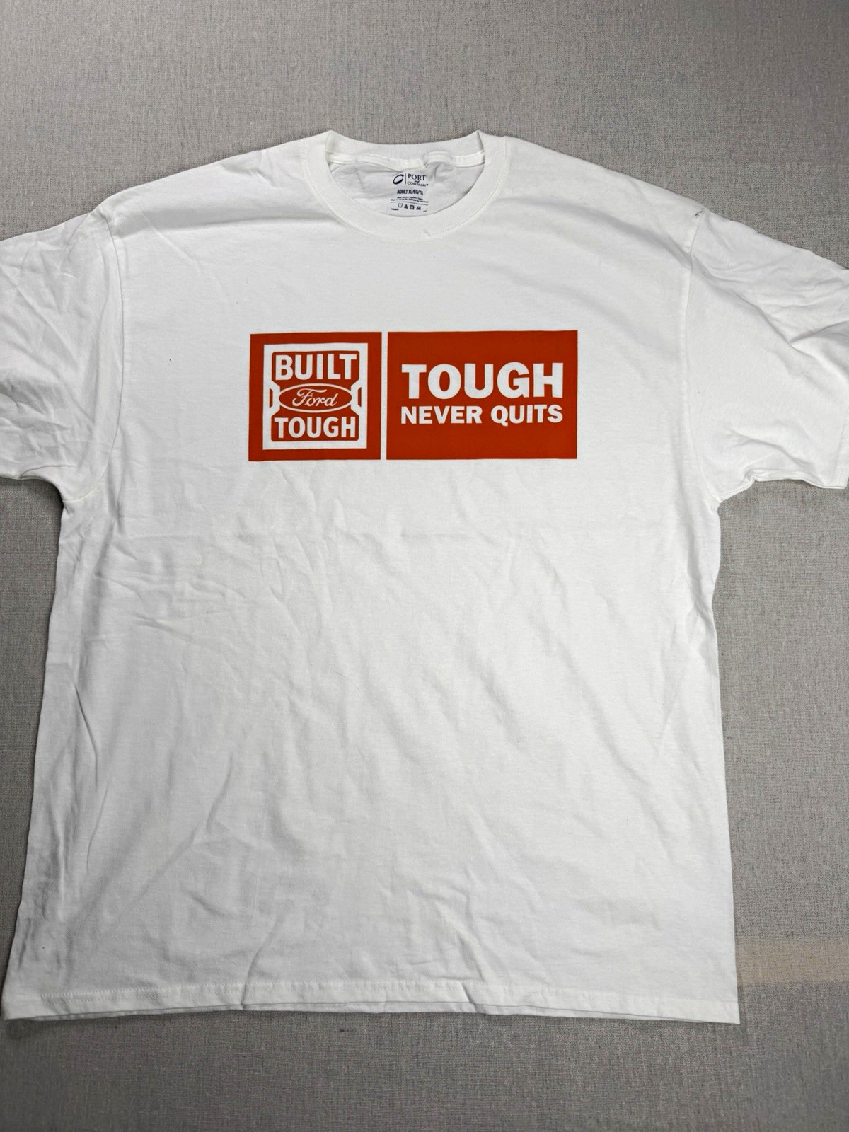Built Ford Tough Never Quits Graphic Logo T-Shirt Cotton XL