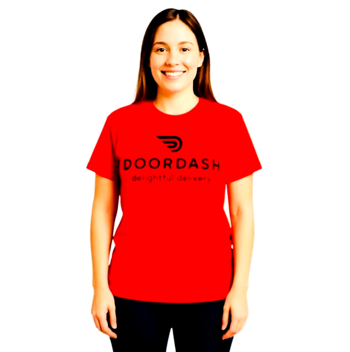 DoorDash Delivery Driver Red T-Shirt Men’s Size M Graphic Logo Pre-Owned