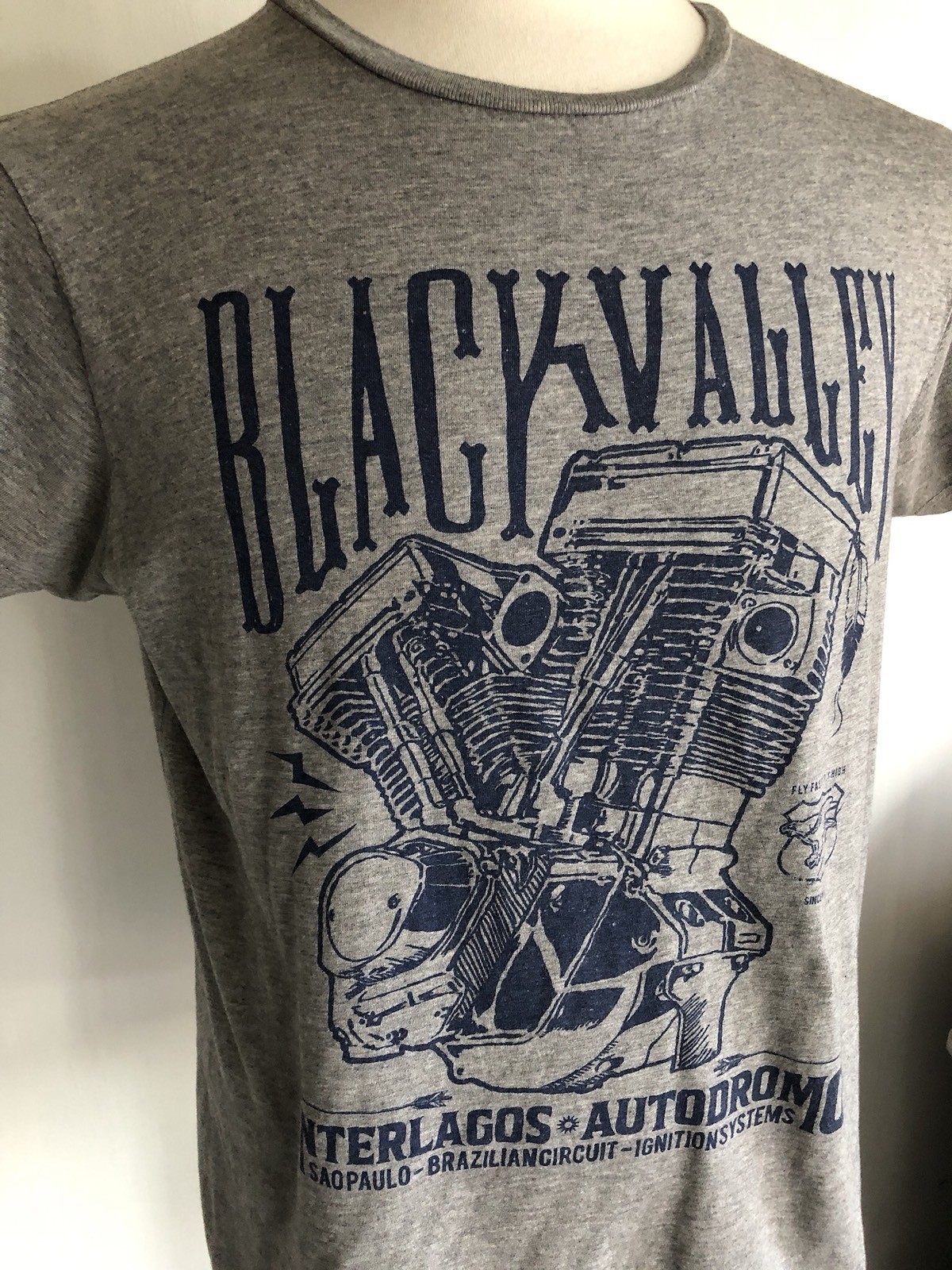 MOTO CLASSICA “Black Valley” Motorcycle Harley Indian Cotton On T-Shirt Small