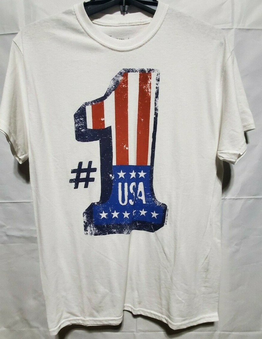 White,RED,BLUE T-Shirt U.S.A #1