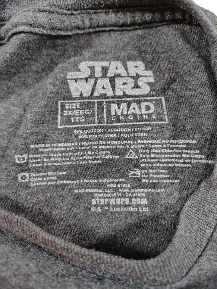 Men’s Gray Size 2XL Star Wars Mad Engine X-Wing Starfighter Graphic T-Shirt