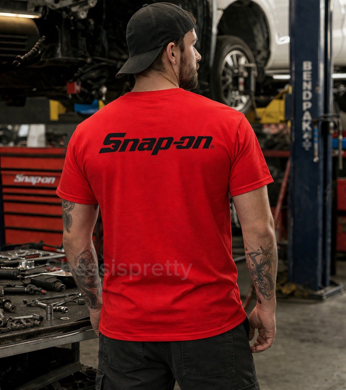 Snap-On Style Mechanic T-Shirt 100% Cotton | Work Shirt Men | Durable Graphic