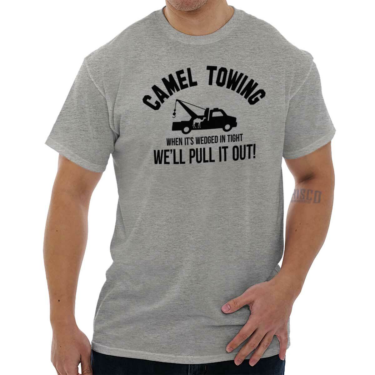 Camel Towing Funny Camel Toe Gym Workout Womens or Mens Crewneck T Shirt Tee