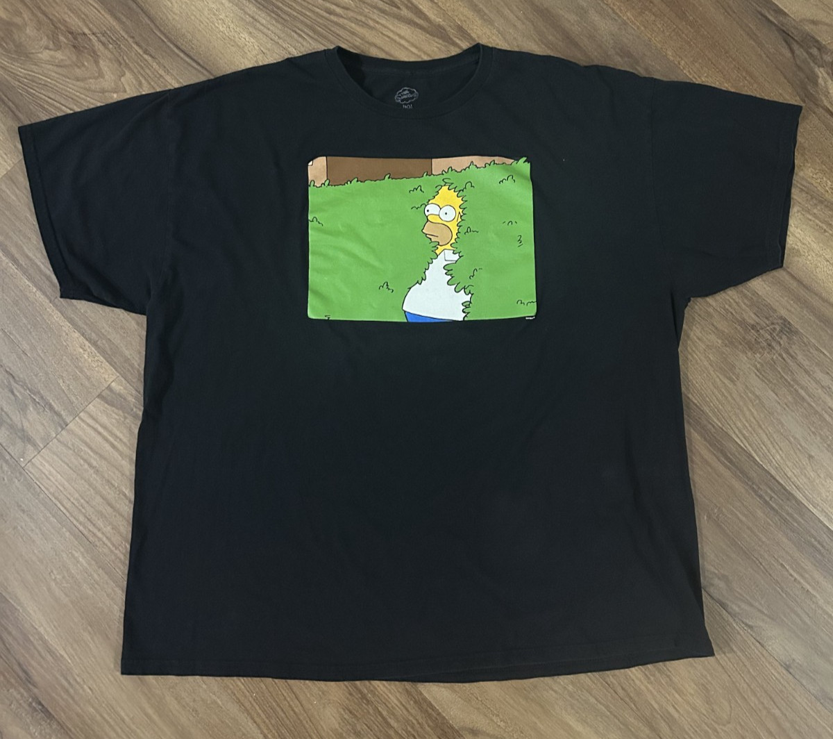 The Simpsons 20th Century Fox Homer in Bushes Meme Black Tshirt Size XXL