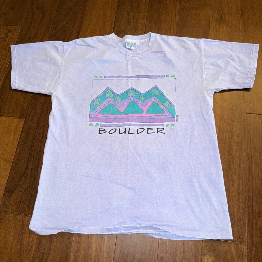 Vintage Boulder Colorado T Shirt Fresh Produce USA Pastel Single Stitch XL