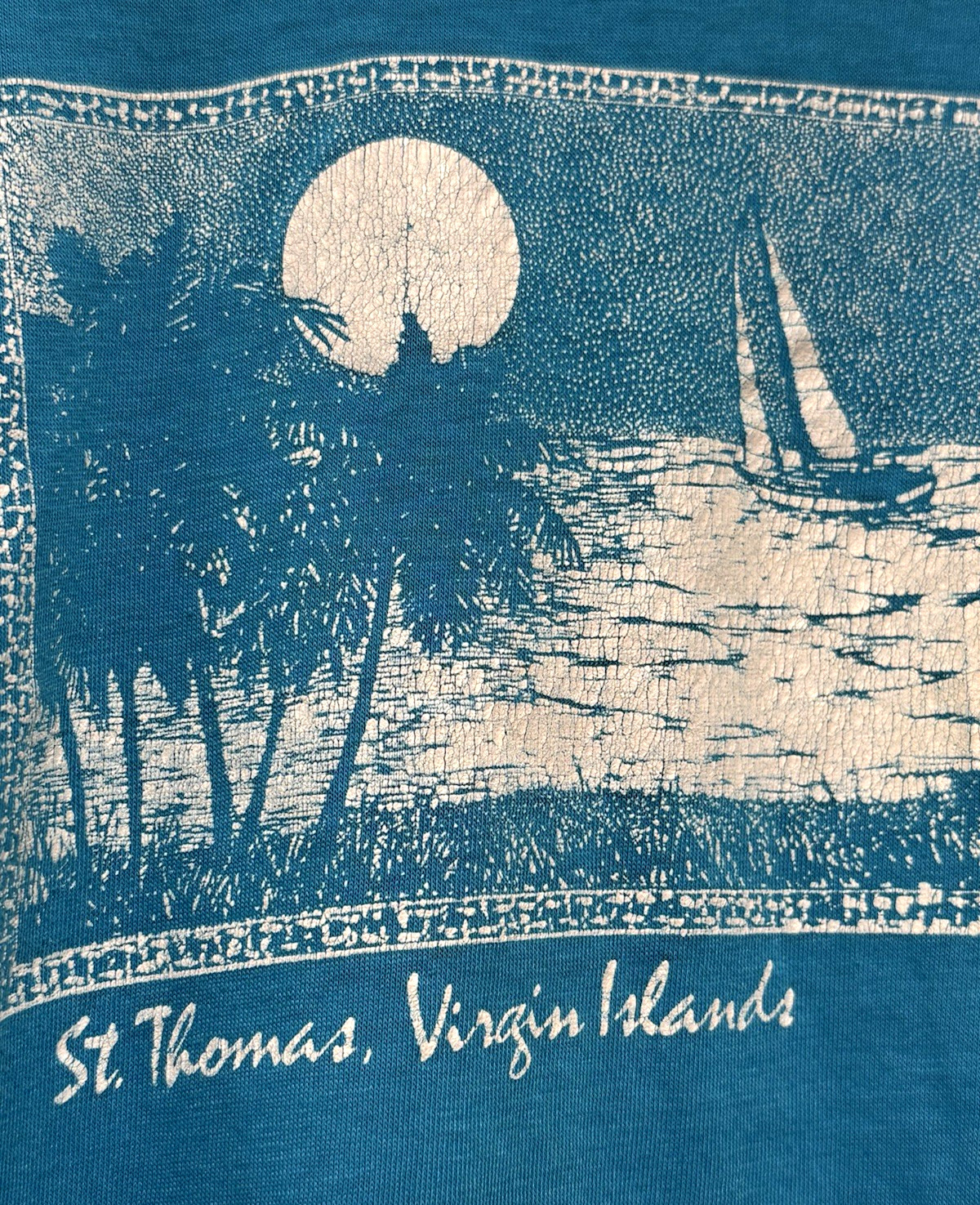 Vintage 1980s St. Thomas Virgin Islands T-Shirt Hanes 50/50 SZ L, Single Stitch