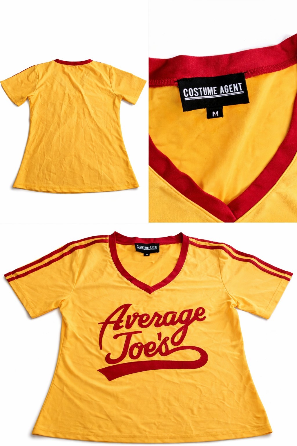 Average Joe’s Dodgeball Jersey Medium Yellow Red Costume Agent Movie Shirt M