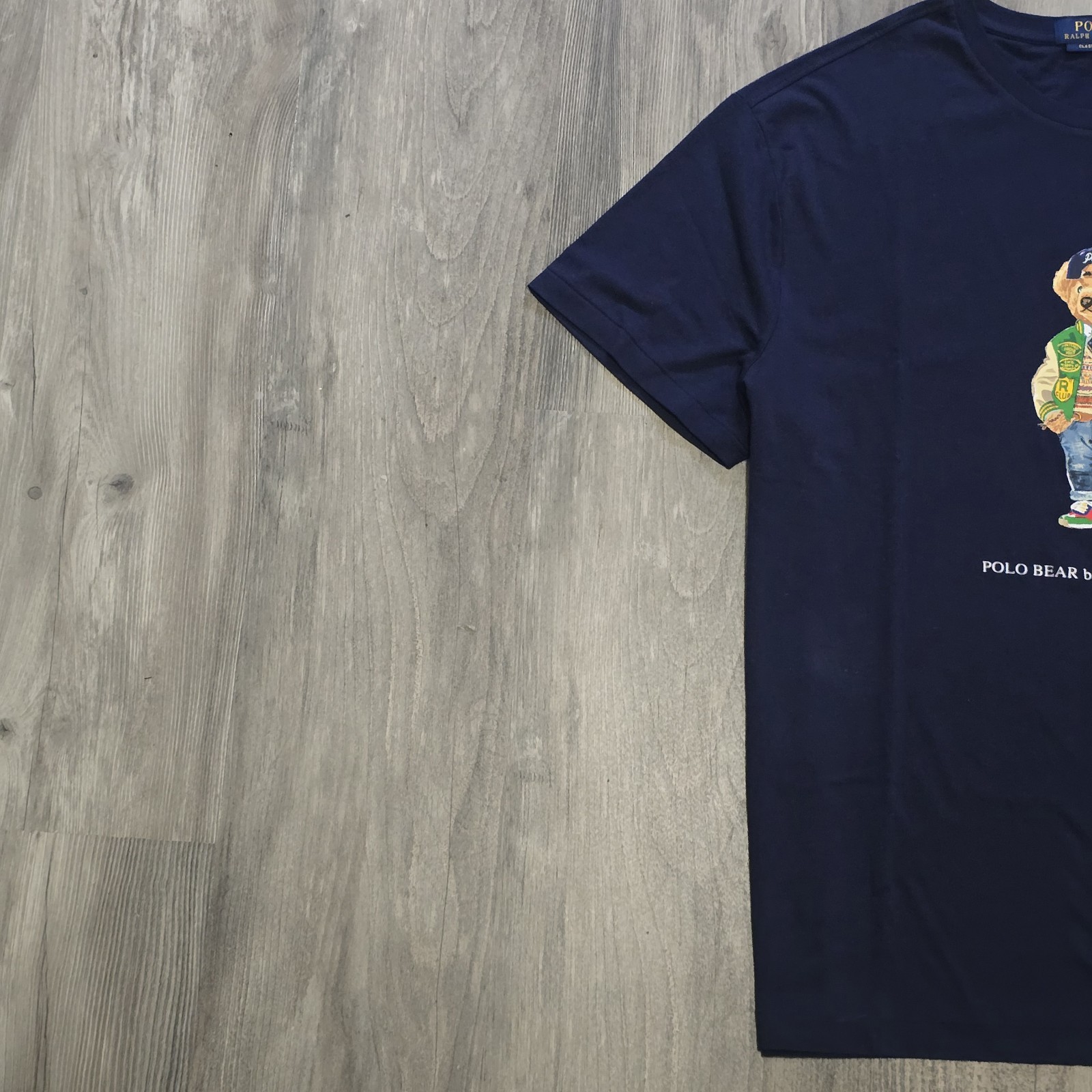 Polo Ralph Lauren Classic Fit Polo Bear Varsity Jersey T-Shirt Navy Short Sleeve