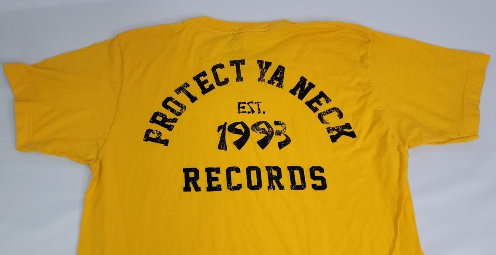 Wu-Tang Clan Killa Bees Protect Ya Neck Yellow Goldenrod T-Shirt LARGE