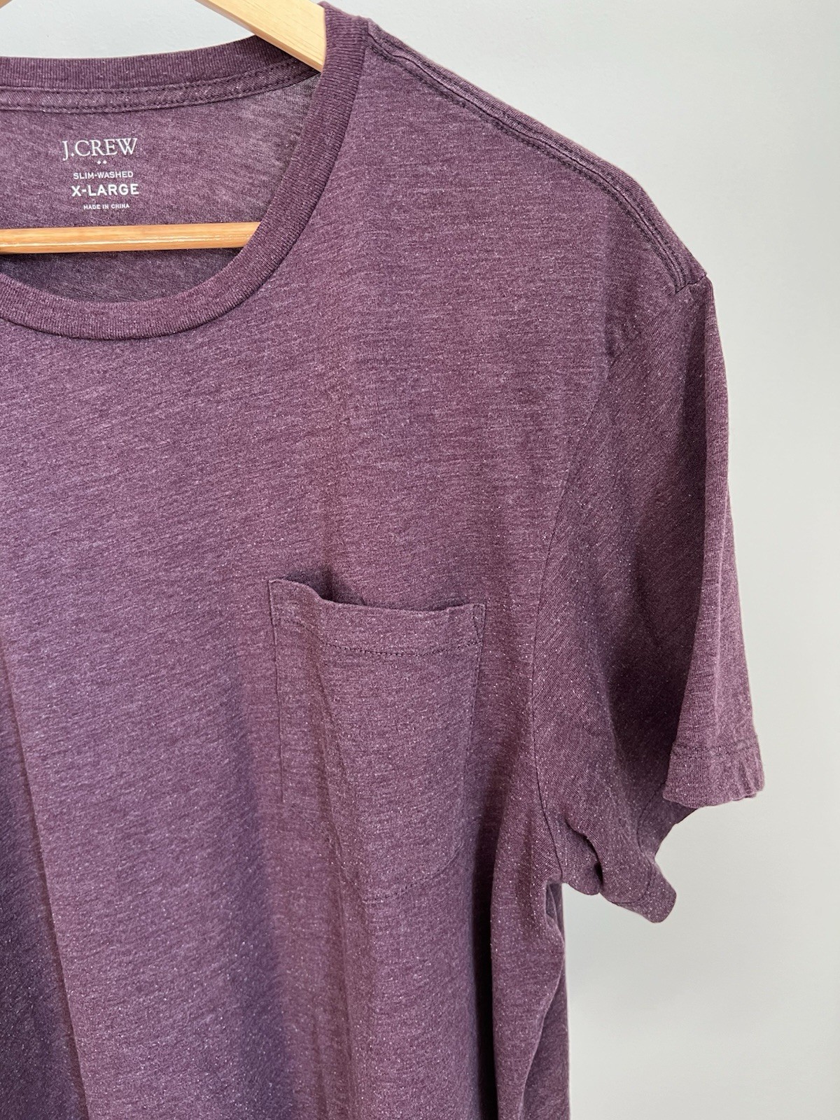 J.CREW Slim-Washed Men’s Slim Fit Purple Pocket Crew Neck T-Shirt XL