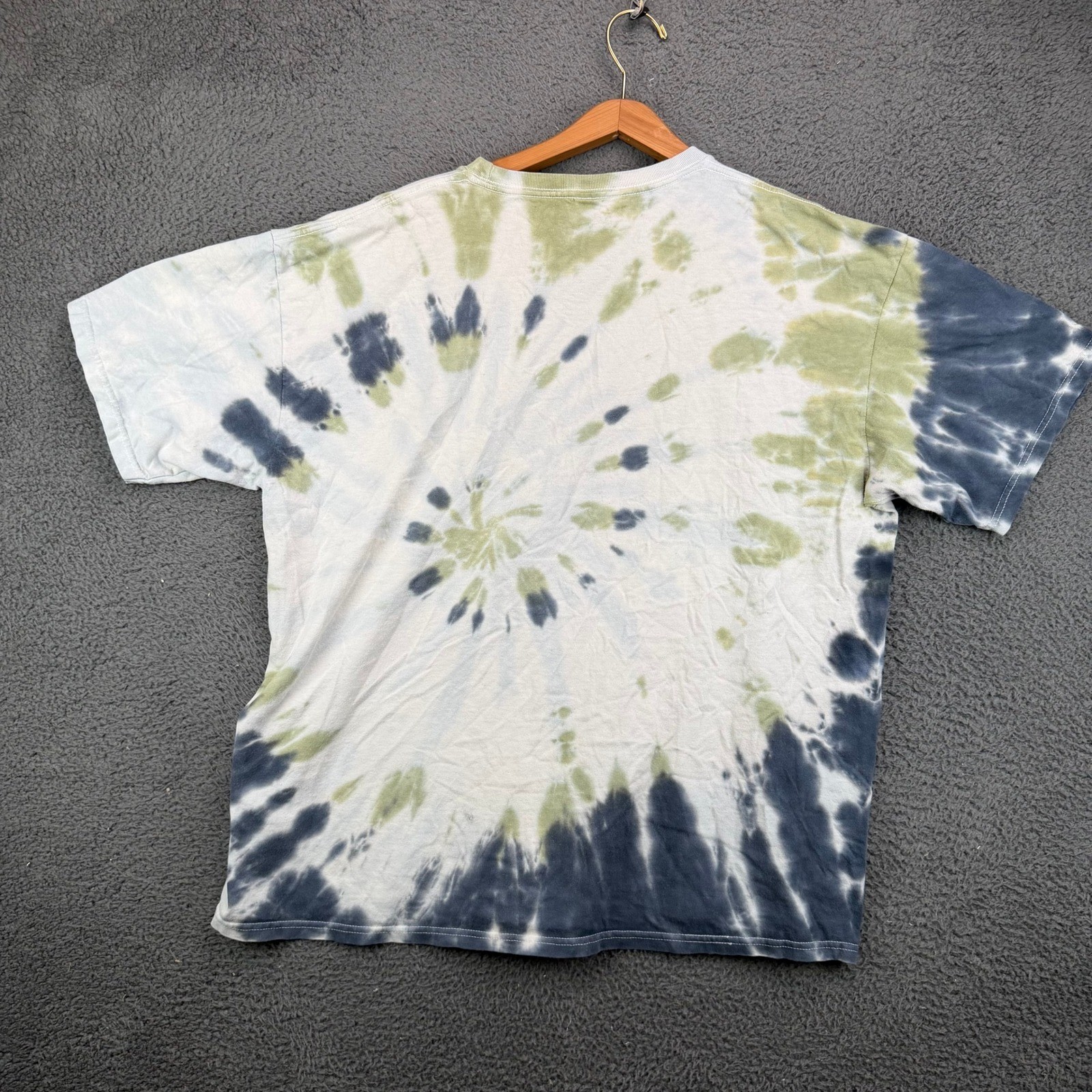 MTV Music Television Tie Dye Graphic T-Shirt Mens Large Green Blue White 2022