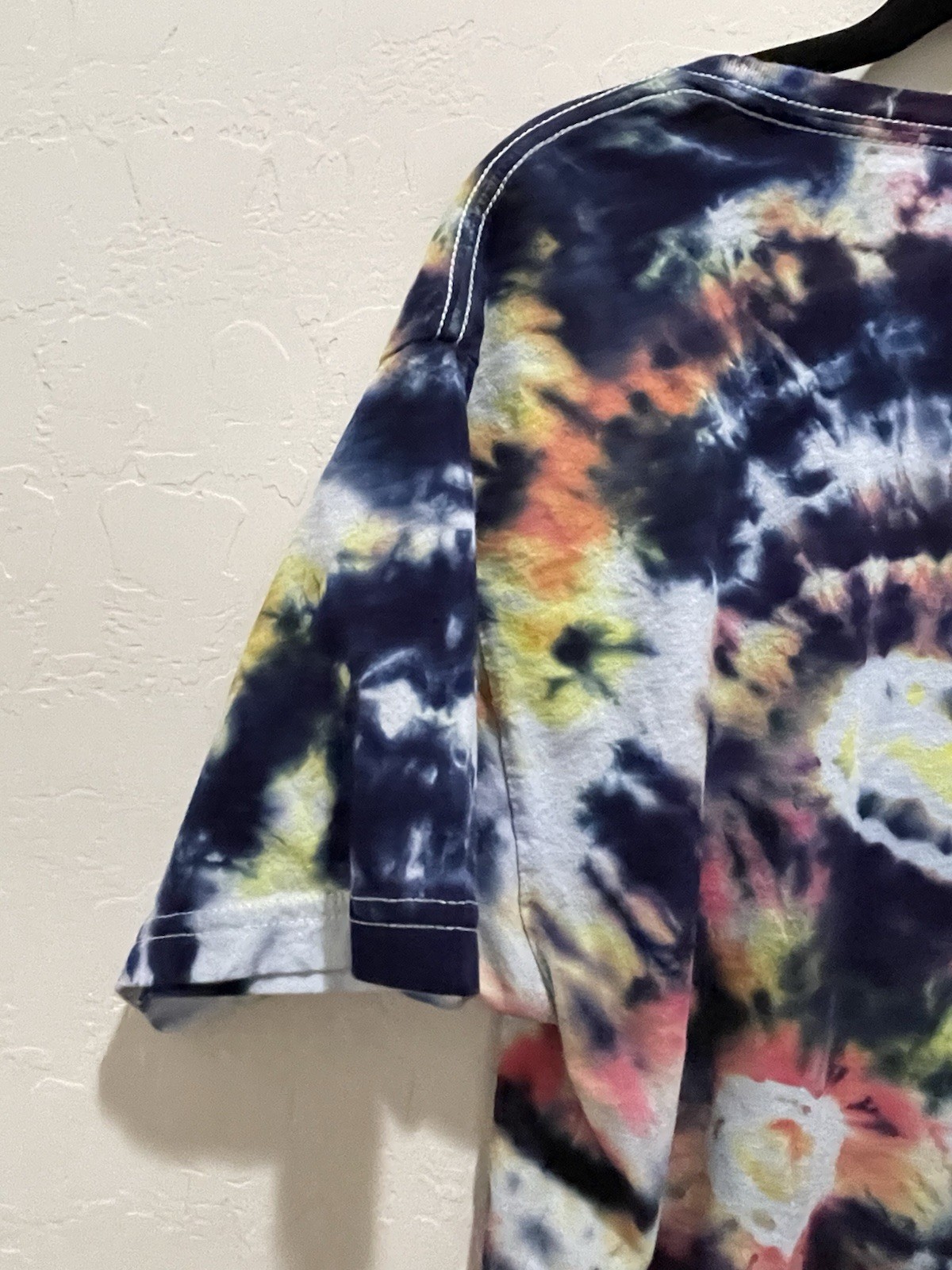 Canvas Multi-Colored Tye Tie Dyed Shirt Mens Medium Long Cut Blue PreOwned