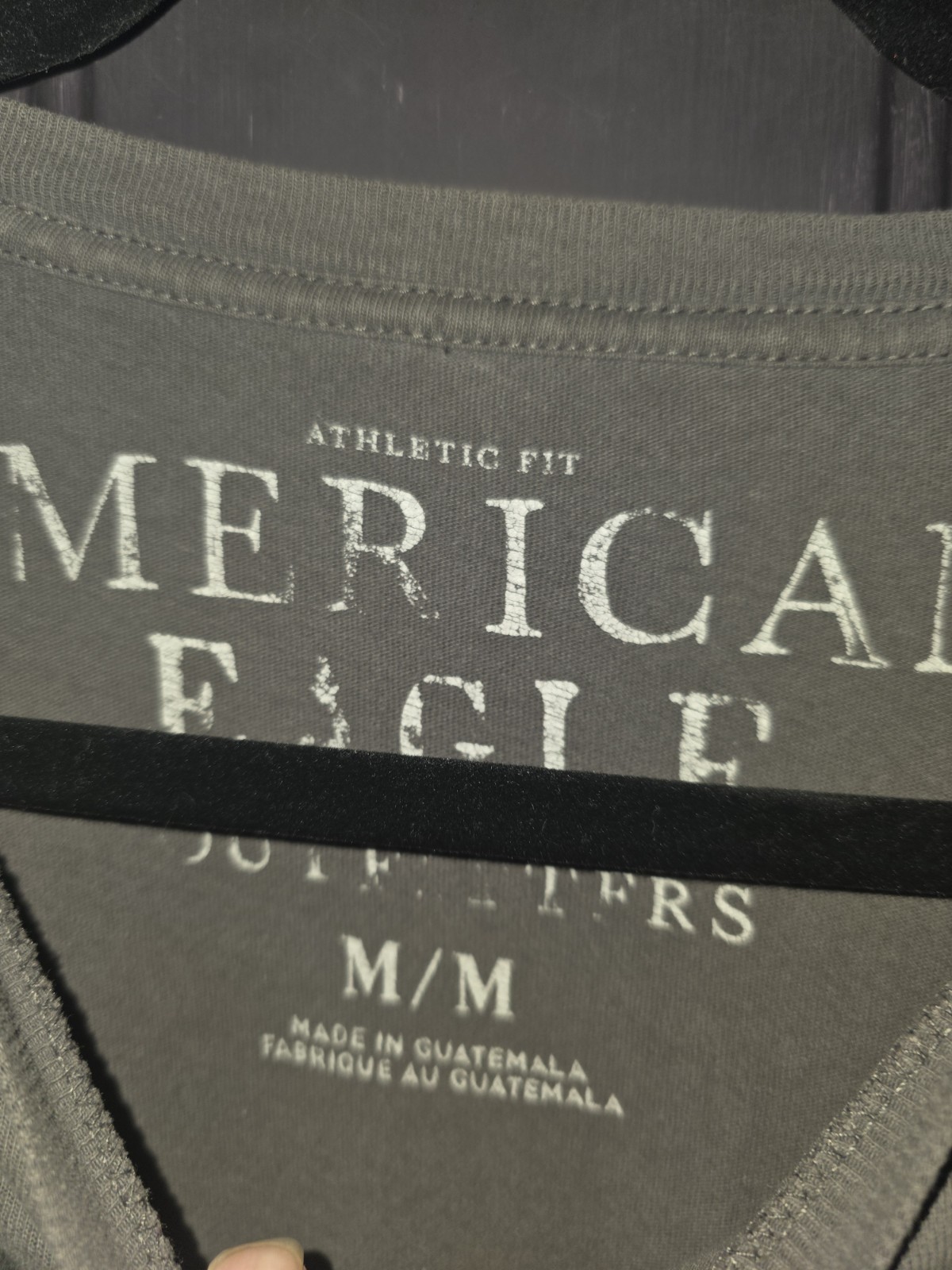 American Eagle Outfitters Men’s Gray Logo Graphic Crew Neck Knit Tee M Vintage