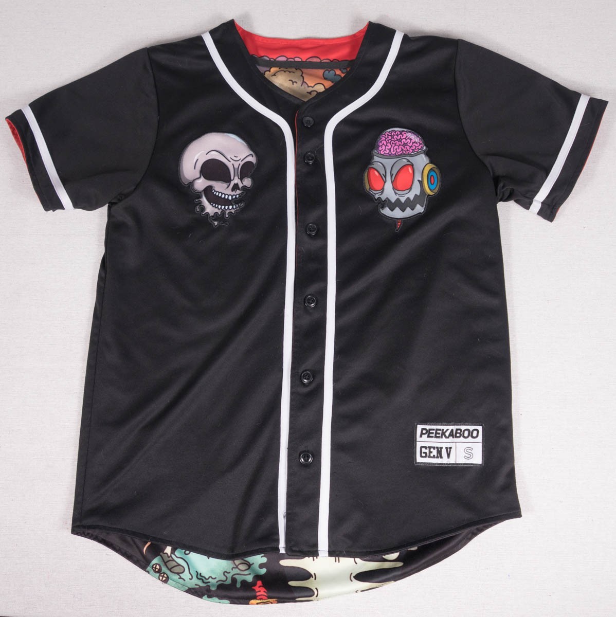 Peekaboo Gen V Reversible Baseball Jersey Small Limited Edition Rave Dubstep