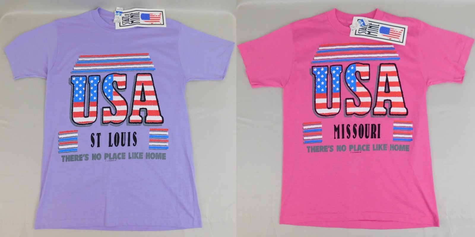 2pc Sun Sportswear Single Stitch Vintage T-Shirts USA St. Louis, Missouri #4236