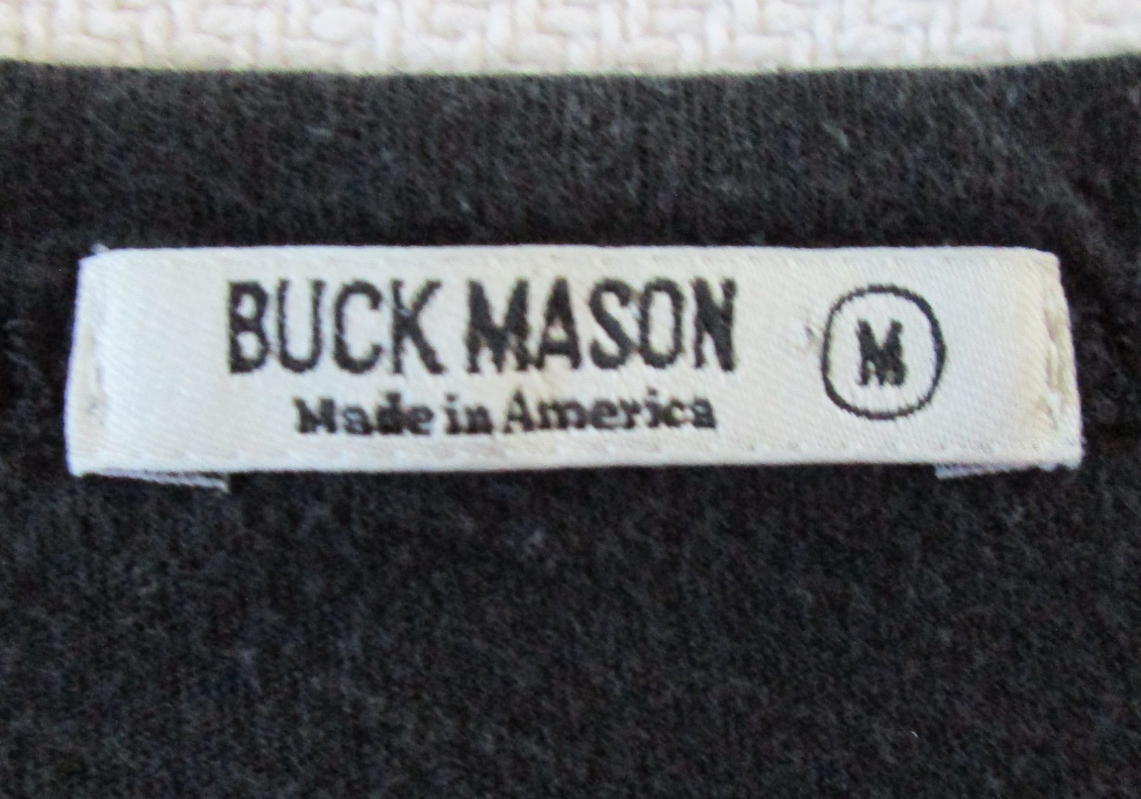 Buck Mason T Shirt Mens M Medium Scoop Neck Curved Hem Preppy Smart Casual Black