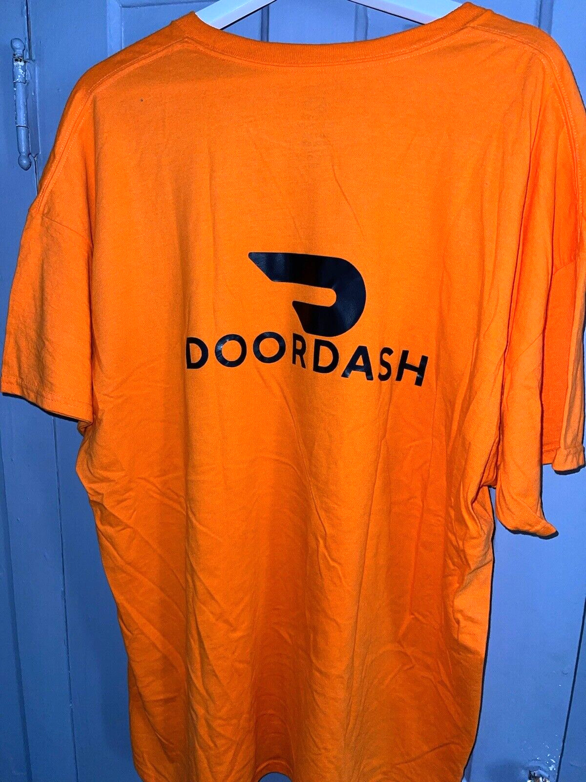 DoorDash Front & Back Food Delivery Driver ORANGE Short Sleeve 2XL Shirt *RARE*