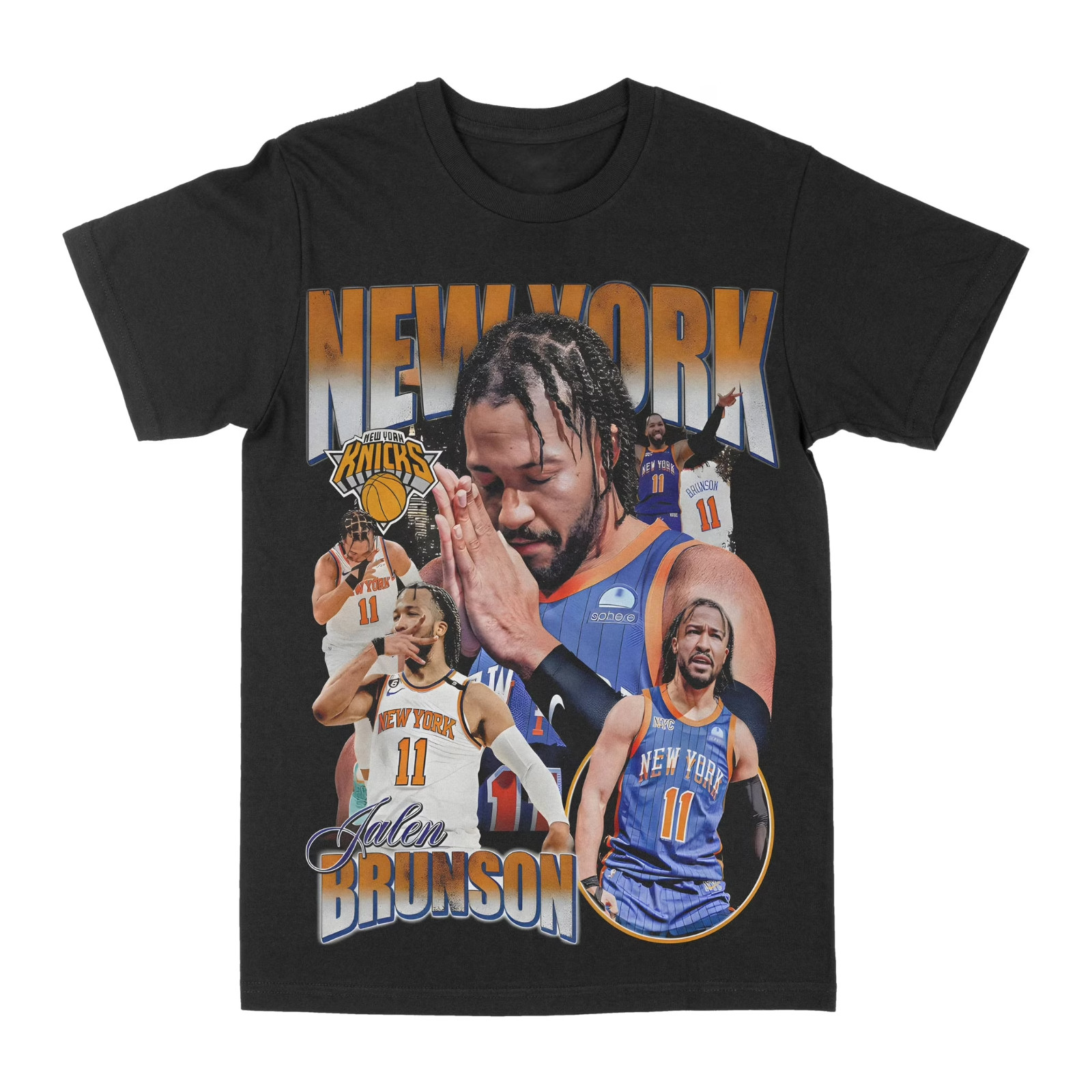 Jalen Brunson Retro Basketball Fan Graphic Tee