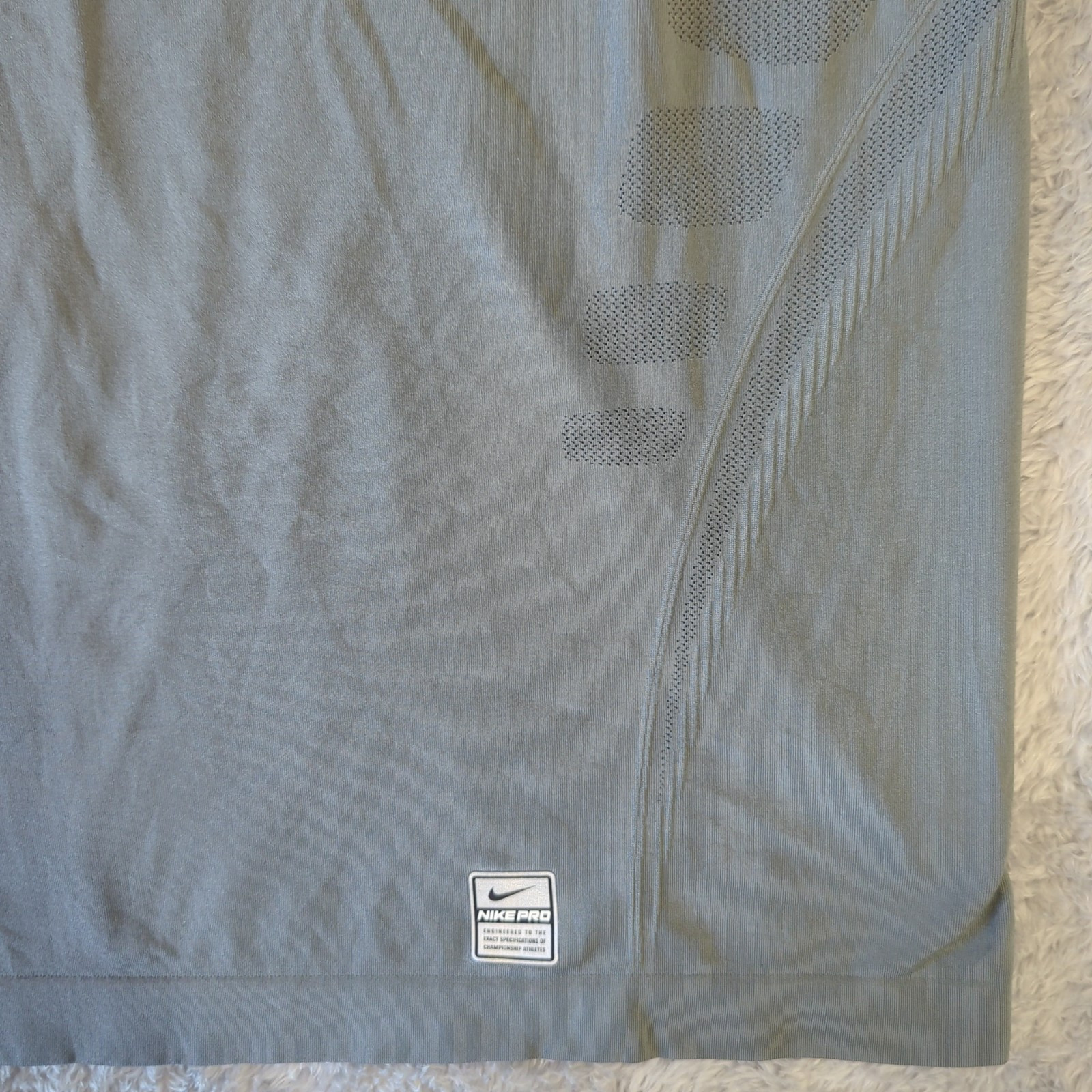 Nike Pro Tight Compression Shirt Gray NikeFIT Athletic Men’s XXL 2XL