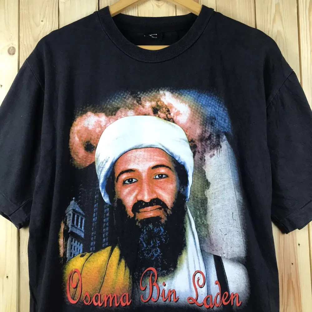 Vintage style Osama Bin Laden Terrorist short sleeve black shirt KV38093