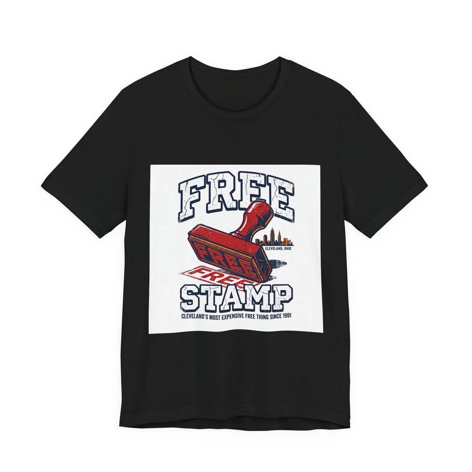 Free Stamp Graphic Tee — Vintage Rubber Stamp Design