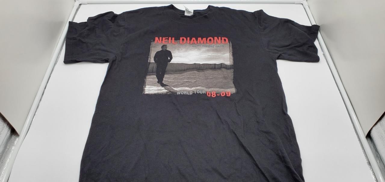 Neil Diamond 08-09 World Tour “Home Before Dark” Black Concert Shirt Size Medium