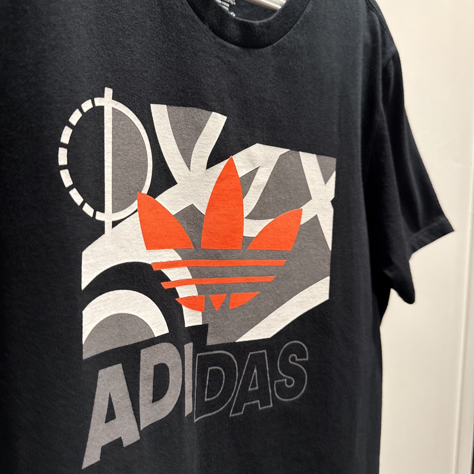 Mens ADIDAS Originals Black Logo Graphic Print Tee T Shirt Sz M