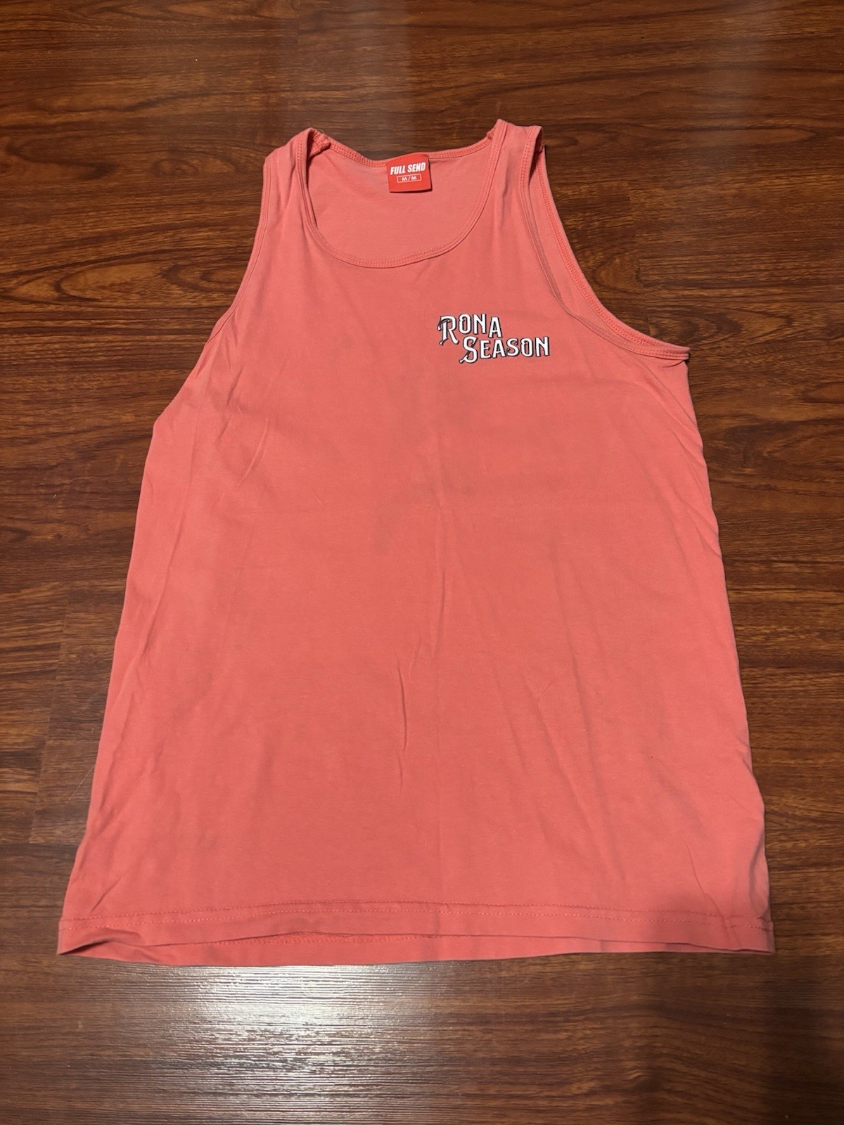 Full Send Men’s M Pink Parrot Graphic Print Scoop Neck Sleeveless Tank Top