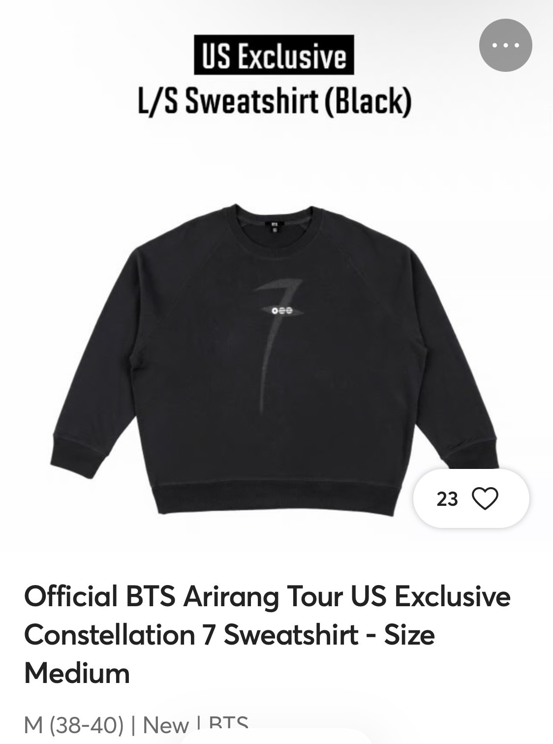 Brand New–BTS Arirang Tour 7 Constellation Sweatshirt US exclusive Size M