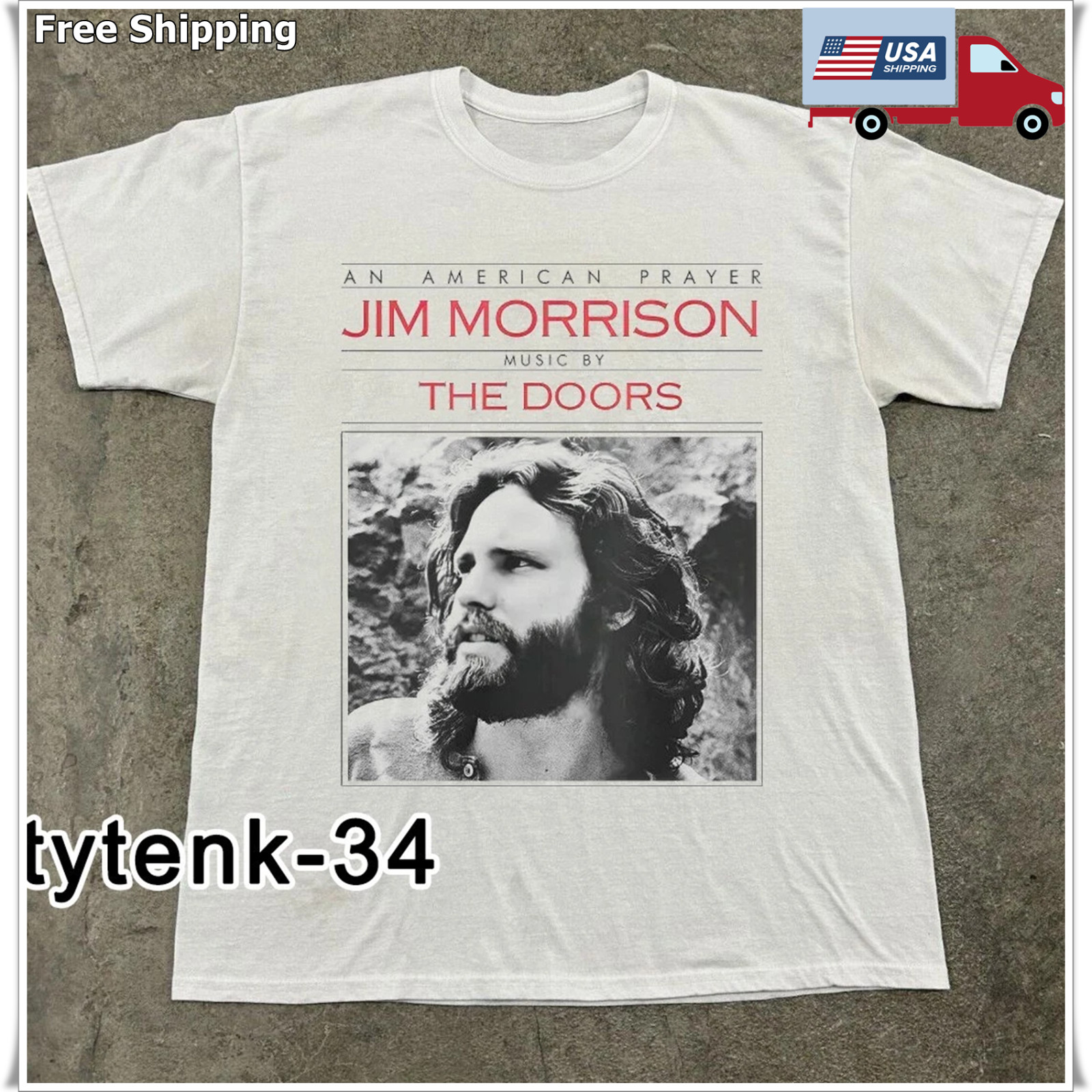 Jim Morrison An American Prayer, The Doors Unisex White T-shirt Size S-5XL