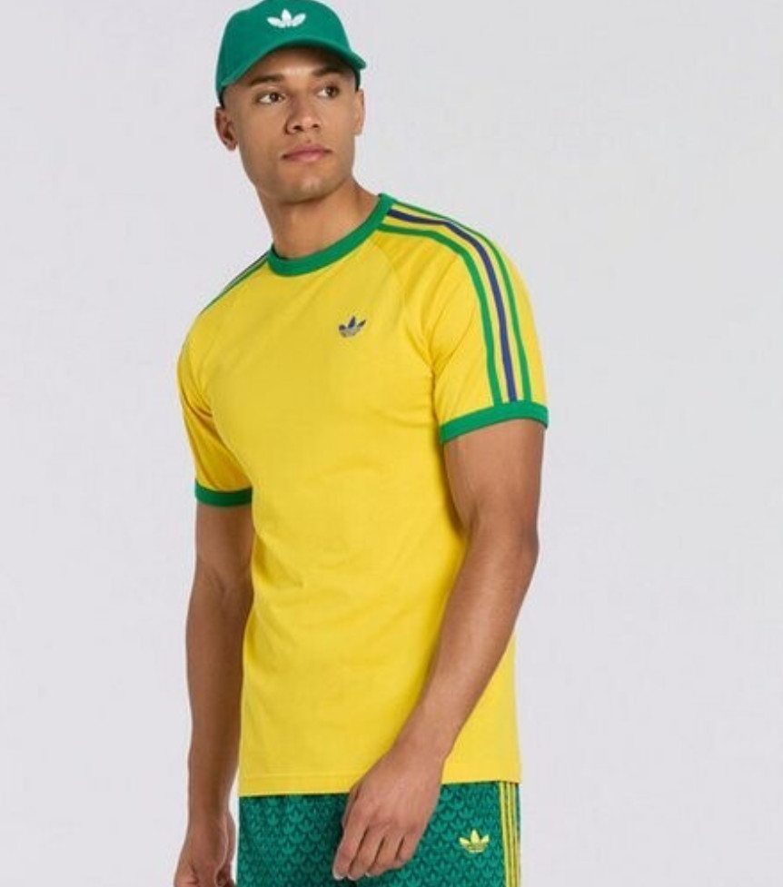 NEW MEN’S ADIDAS ORIGINALS 3-STRIPES JAMAICA TREFOIL SHIRT ~MEDIUM #KD864