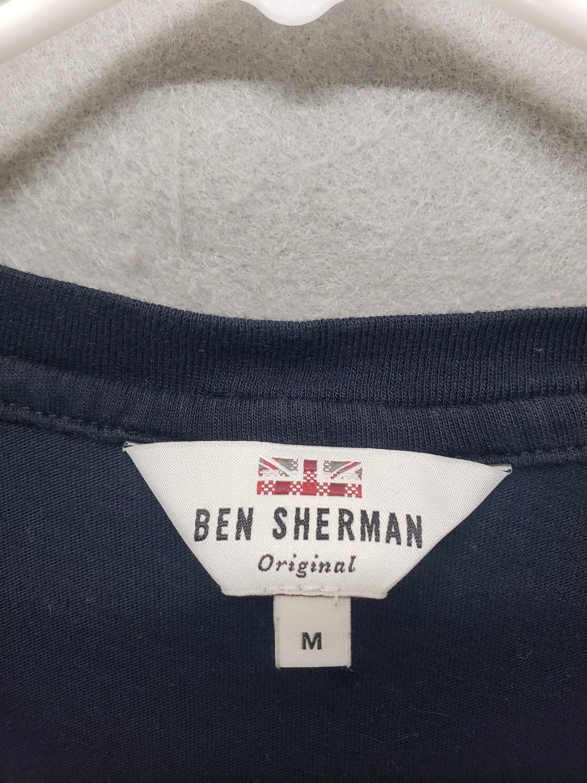 Ben Sherman Shirt Men Medium Black Cotton V Neck Short Sleeve Casual Classic T