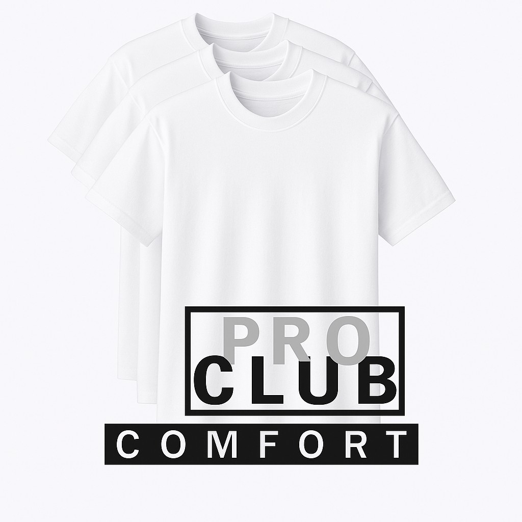 LOT 3 PACK PRO CLUB COMFORT T SHIRTS ProClub Plain Basic Short Sleeve S-3XL