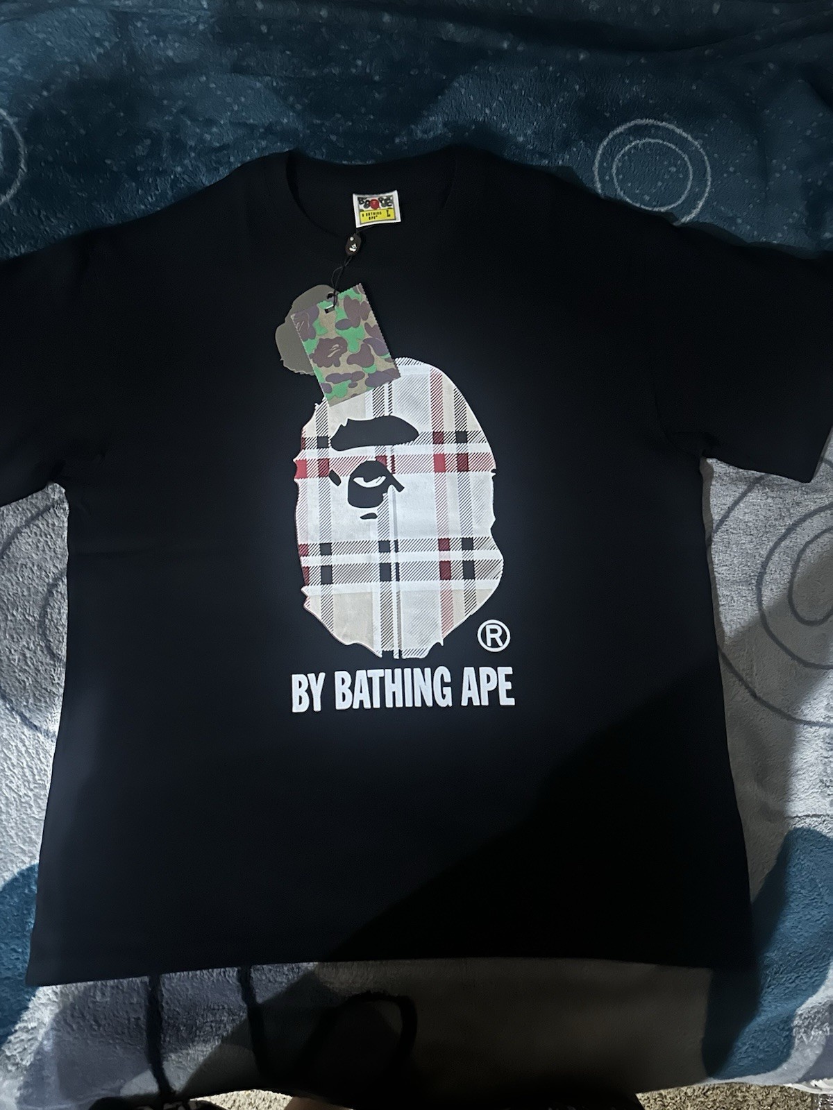 A Bathing Ape BAPE Black Ape Head Graphic Logo Crew Neck Tee Men’s M Cotton