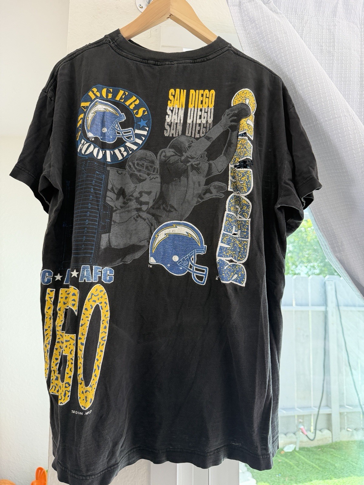 Vintage Chargers AOP Shirt Size Large 90s