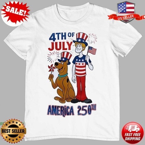 Scooby Doo 250 Years Of America Shirt Patriotic Cartoon T-Shirt S-5XL