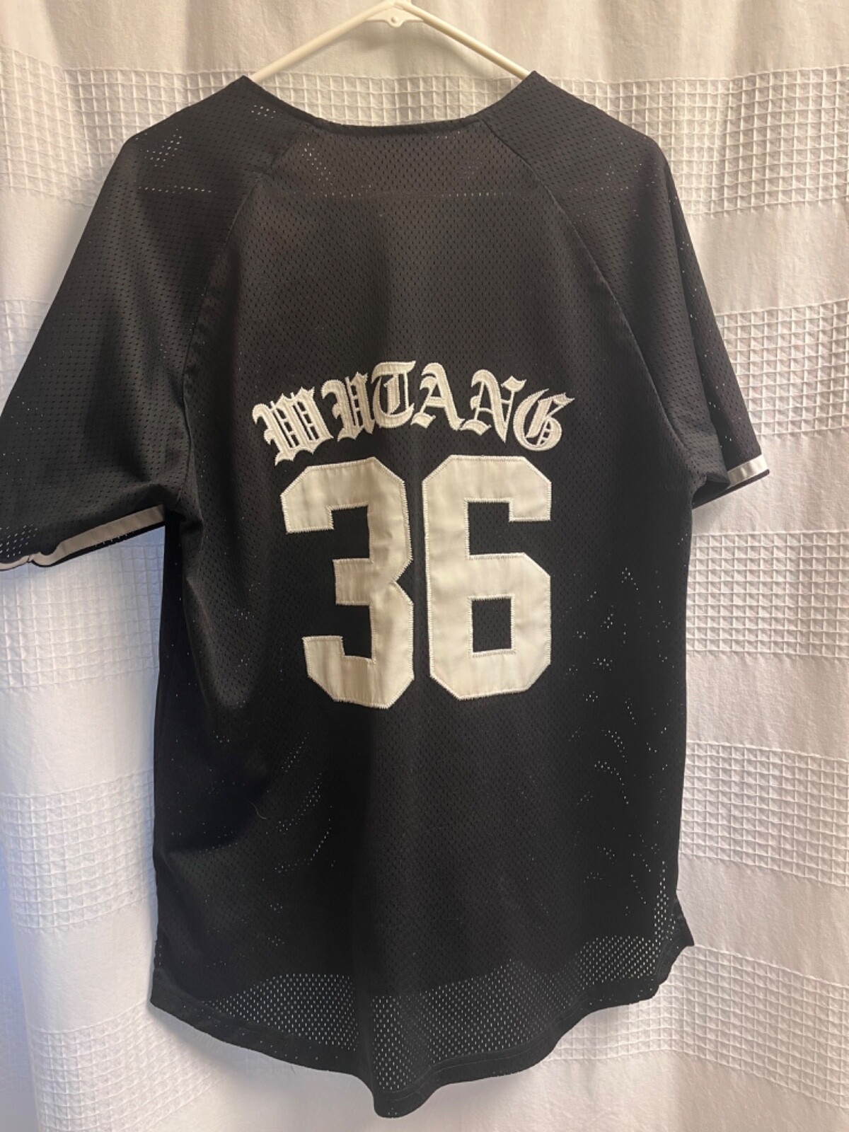 RARE Black Wu-Tang OG Wutang Brand Baseball Jersey CREAM Black Medium