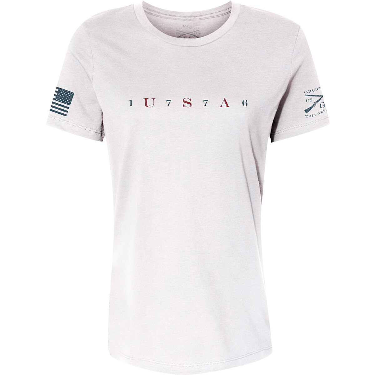 Grunt Style Women’s Relaxed Fit USA 76 T-Shirt – White