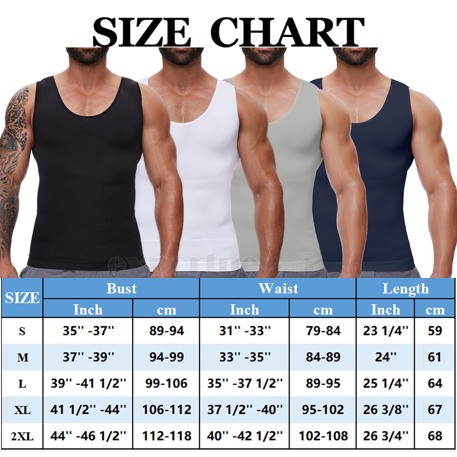 Men’s Body Shaper Gynecomastia Compression Ionic Shaping Shirt Slimming Tank Top