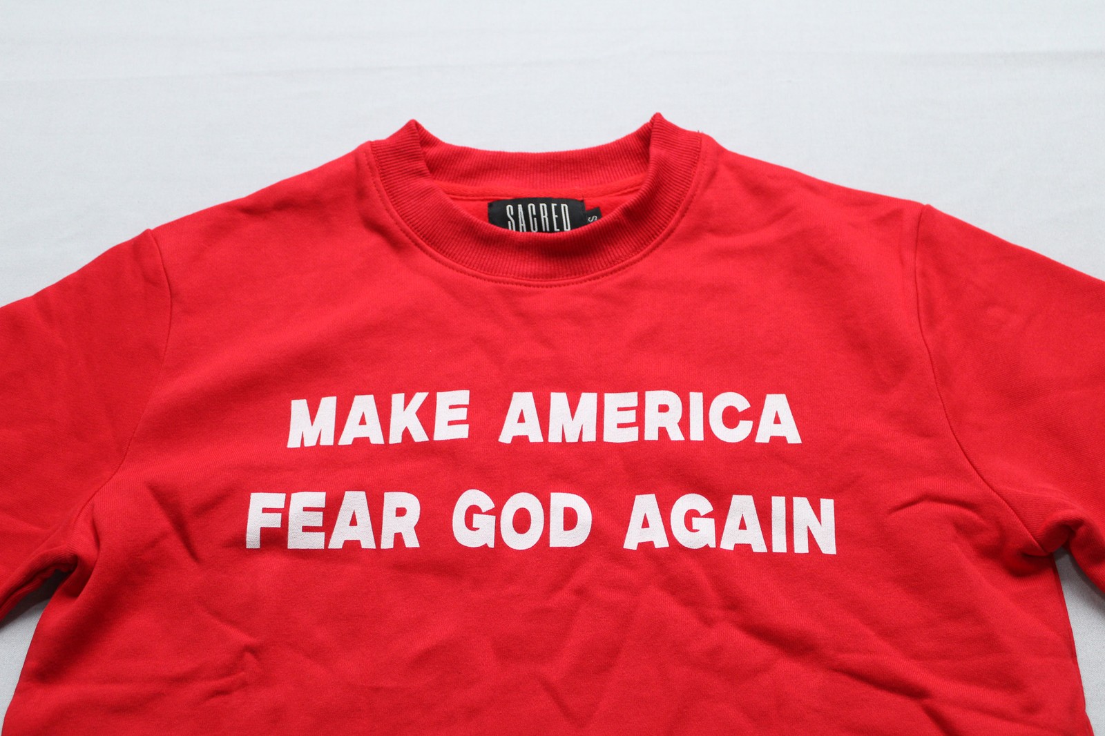 Sacred Clothing Unisex Adult’s Make America Fear God Again Tee WR4 Red Small