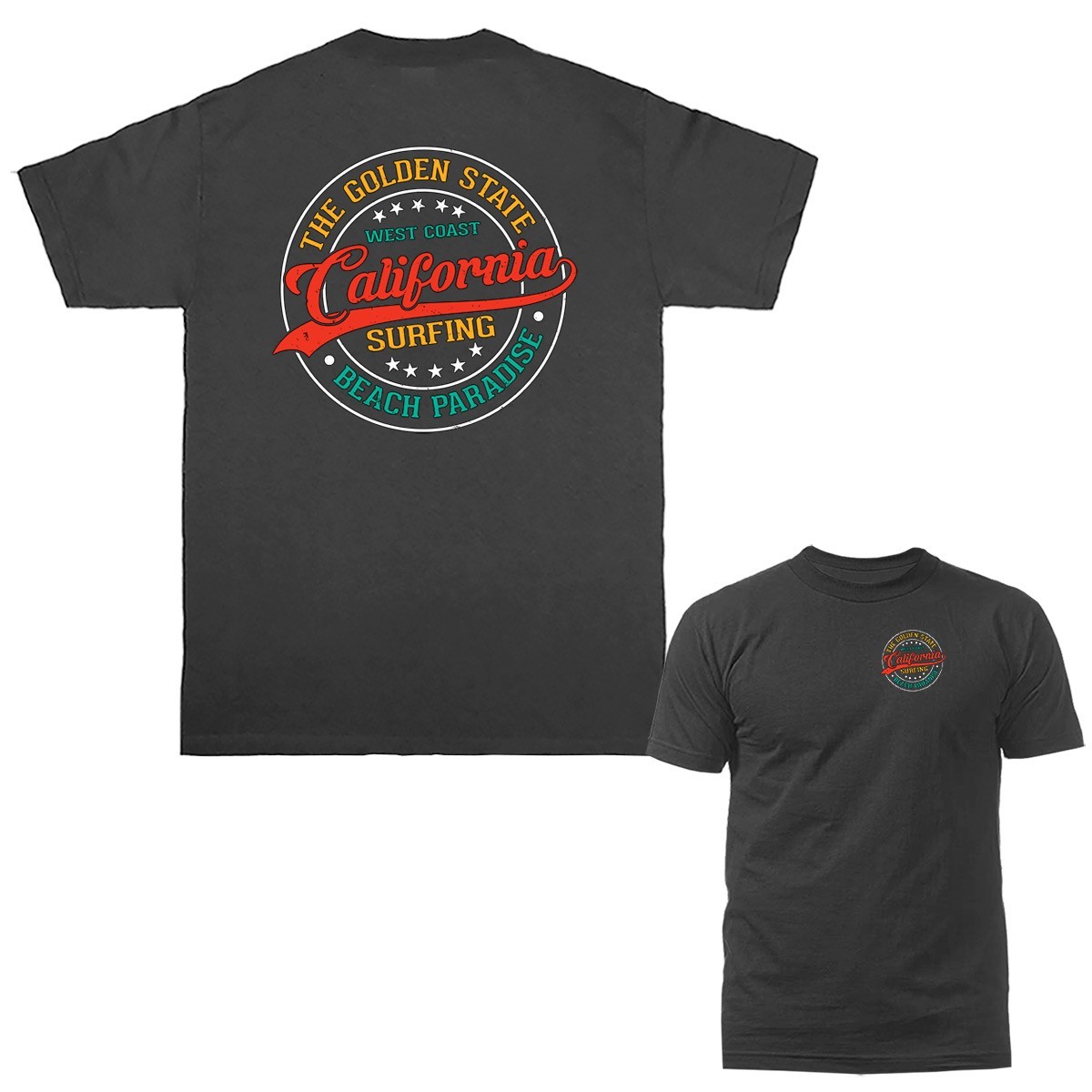 Golden State California Beach Surfing T-shirt