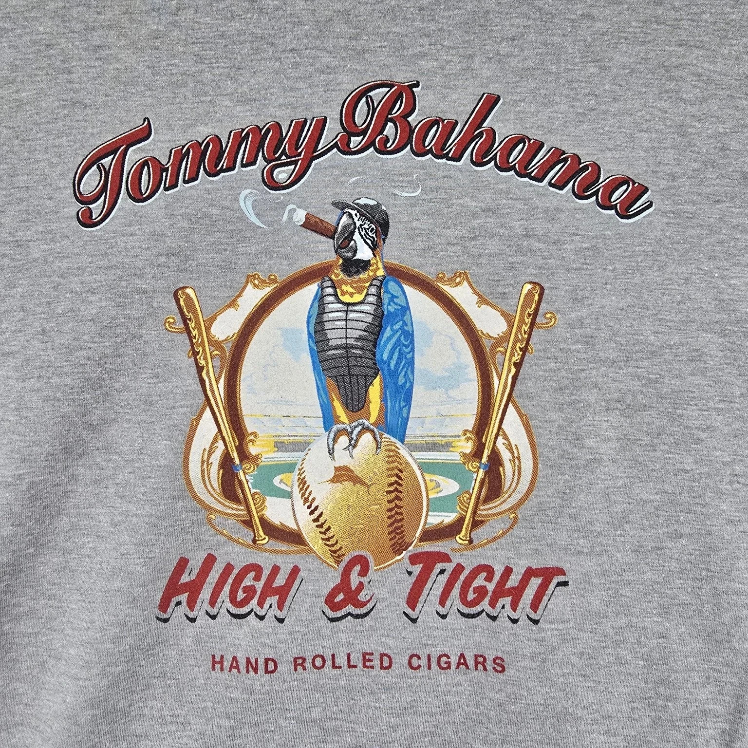 Tommy Bahama Mens 2XL-Tall High & Tight Hand Rolled Cigars T-Shirt Grey Heather