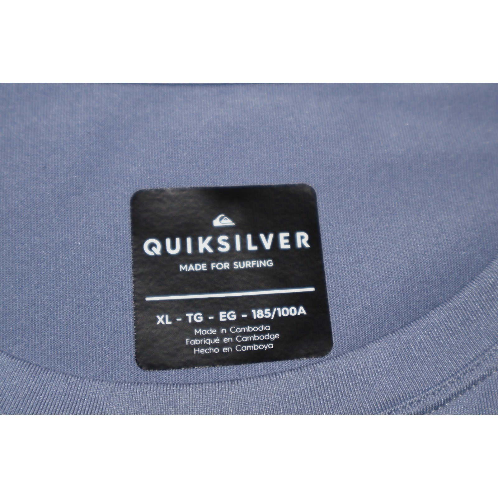 Quiksilver Sun Shirt Mens XL Blue Moisture Wicking Surf Tee Nylon Spandex Swim