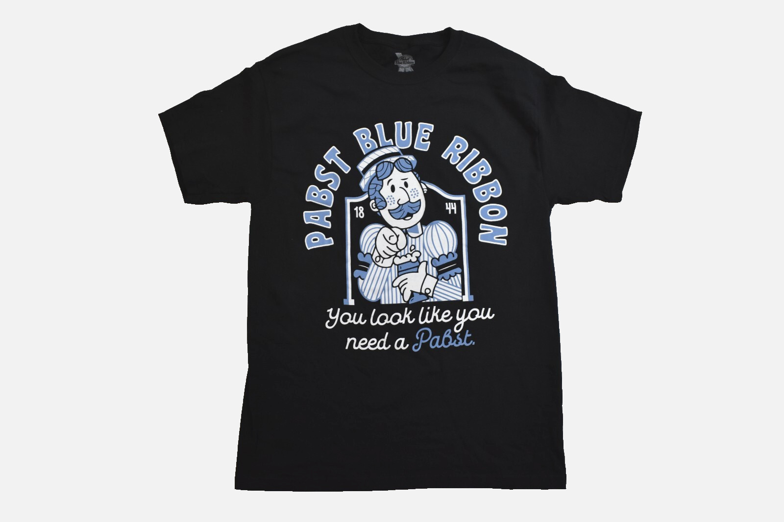 Pabst Blue Ribbon Beer Mens You Look Like You Need A Pabst Black Shirt New S-2XL