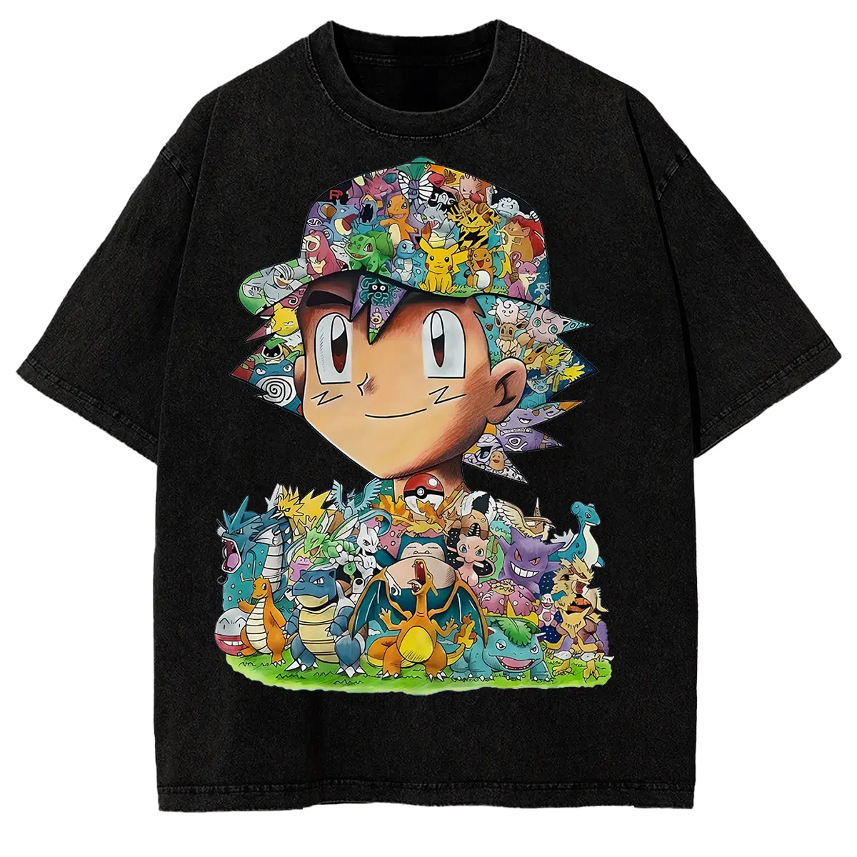 Distressed Anime Tee Ash Ketchum Comfort Colors T-Shirt