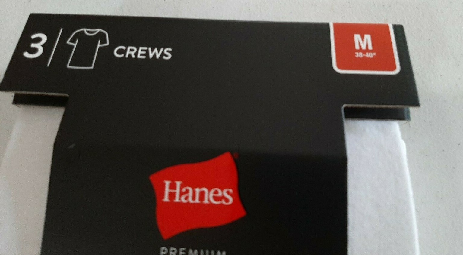 Hanes Premium Men’s 3 Pack Comfort Fit Crew T-Shirts Size Medium White X Length