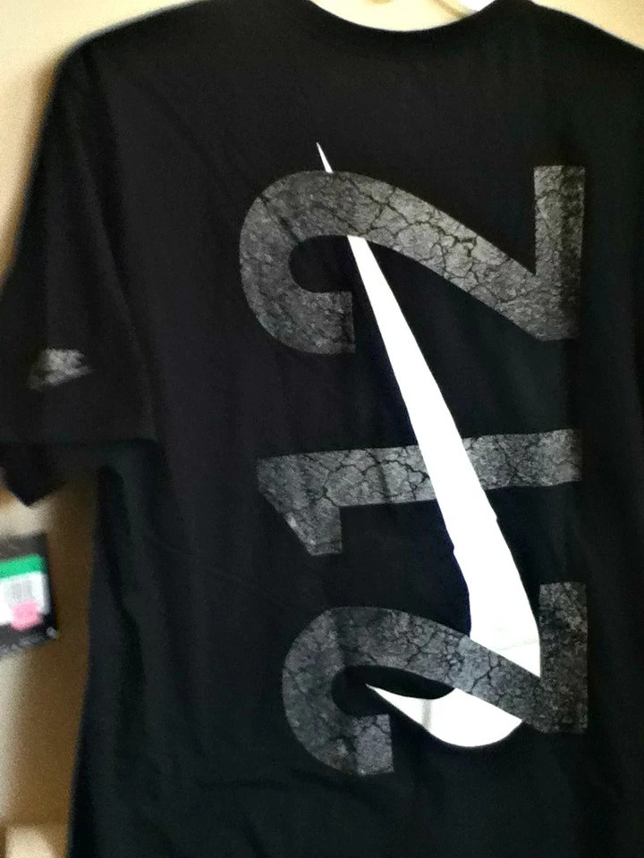 AUTHENTIC NIKE 212 100% COTTON ATHLETIC CUT BLACK T SHIRT 914291-010