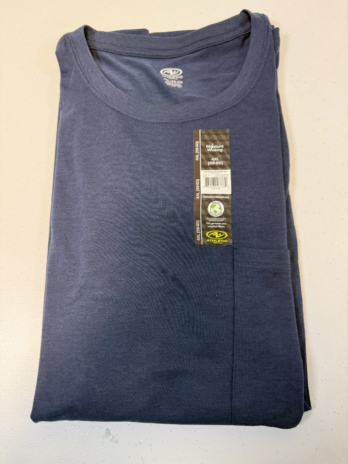 Men’s Shirts, (New w/tags), Athletic Works, S/S Crew Neck Pocket Tee 4XL (58-60)