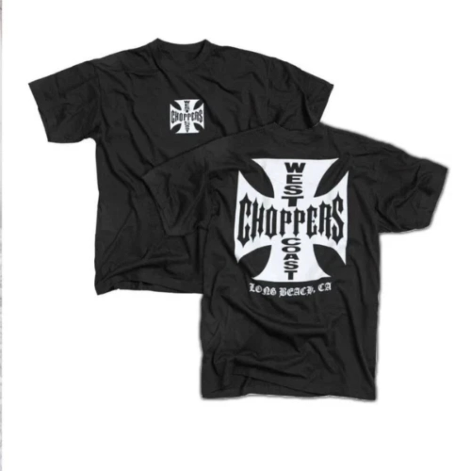 West Coast Choppers Cross Logo Shirt 2 Sided Biker Motorcycle Graphic Tee