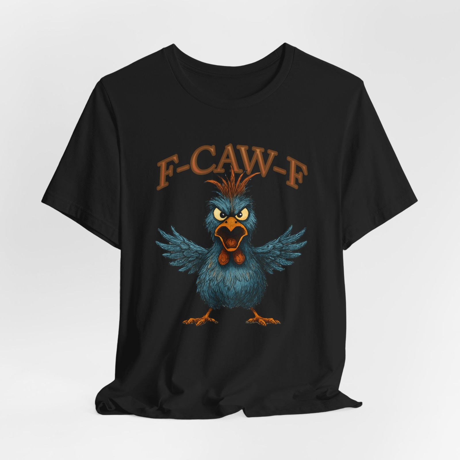 F-CAW-F Angry Chicken T-Shirt Funny Screaming Chicken Farm Humor Tee